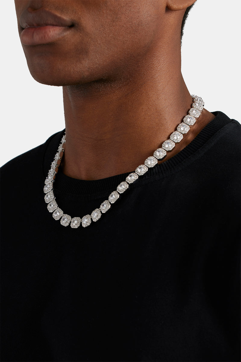 Iced Baguette Cluster Tennis Chain Necklace Plated CZ Men HipHop Fashion  Jewelry - La Paz County Sheriff's Office 